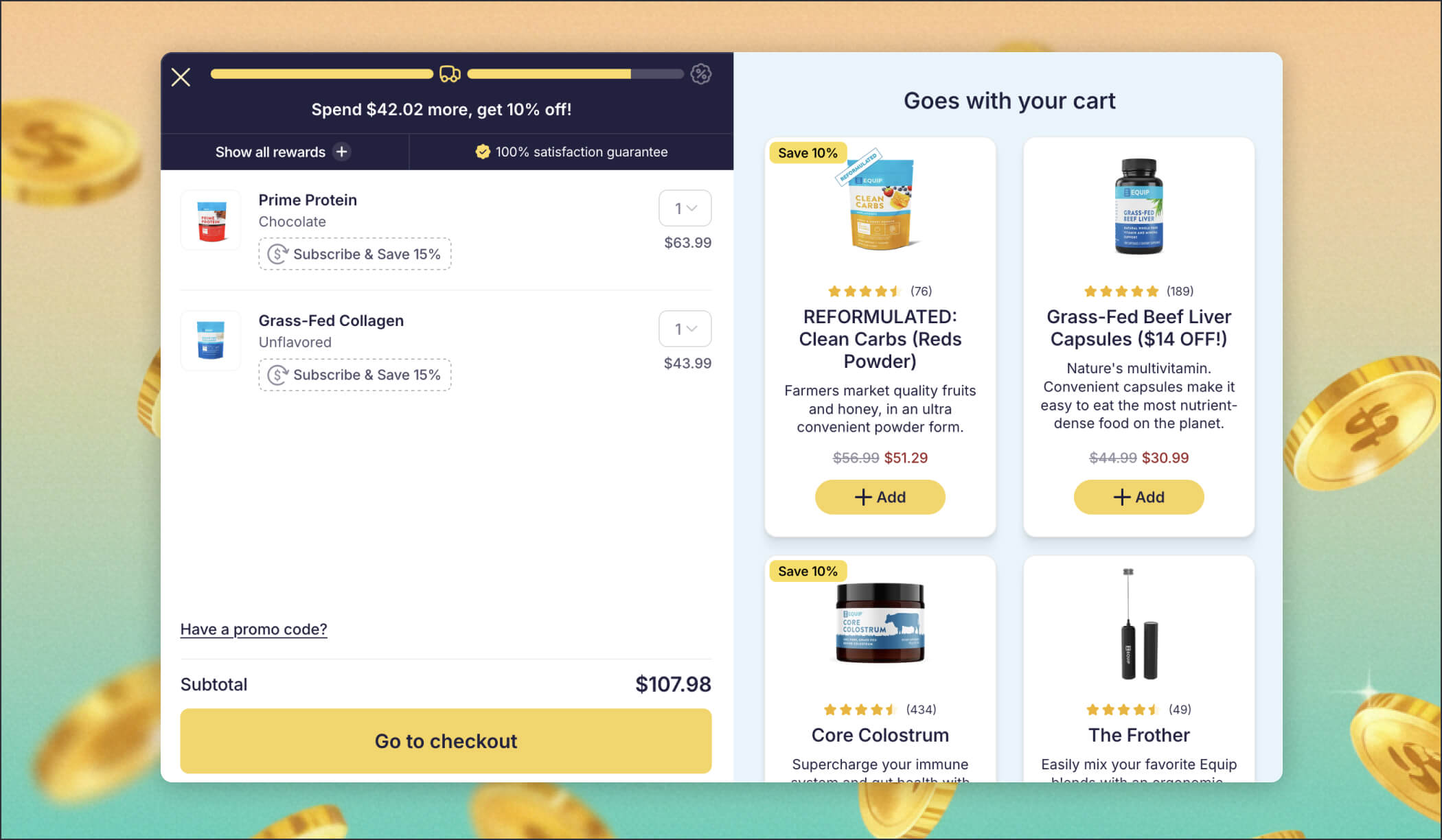 Boost Cart interface showing features driving higher orders